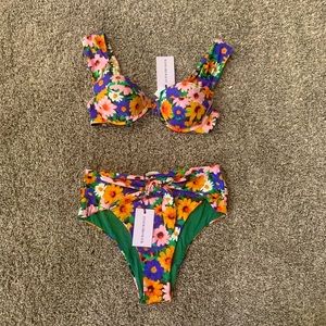 We wore what Claudia top and riviera bottom in macro wildflower